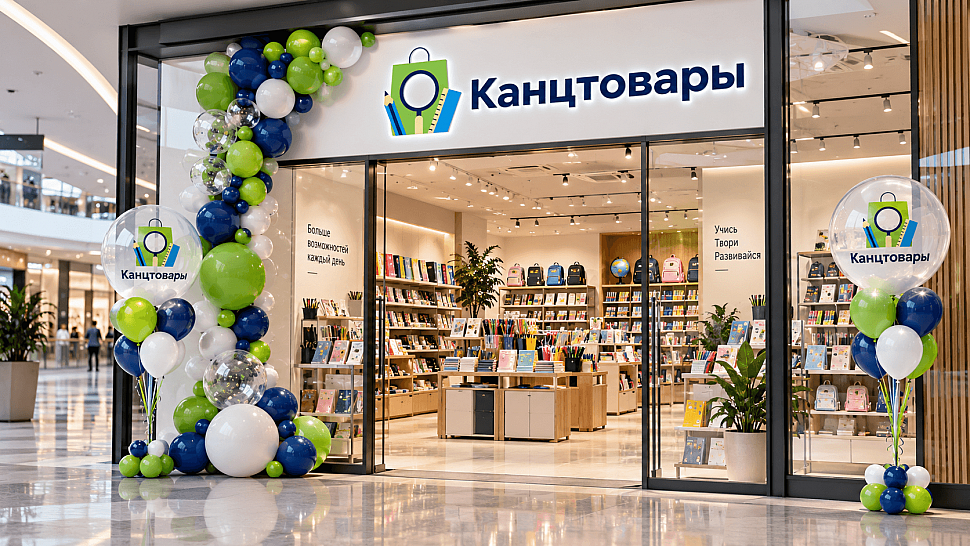 Оформление магазина шарами на открытие в торговом центре