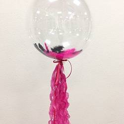 Прозрачный шар Bubble с Фуше перьями, 61 см