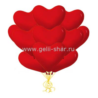 Облако шаров Сердца Красные, 38 см