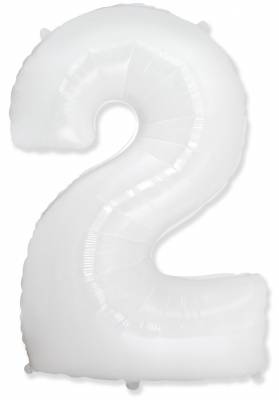 Шар "Цифра 2" Белая, 102 см