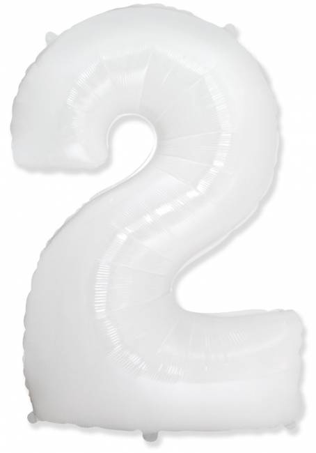 Шар "Цифра 2" Белая, 102 см