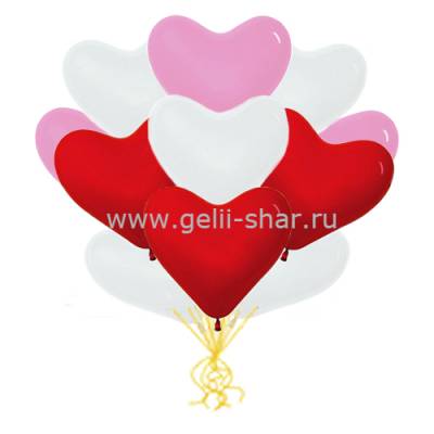 Облако шаров Сердца Ассорти