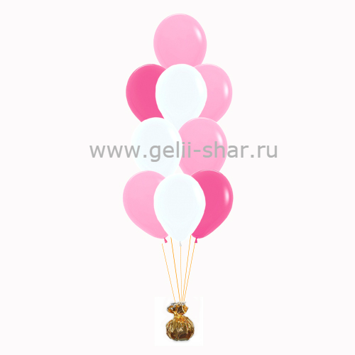 Фонтан из Розовых, Белых и Фуше шаров