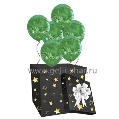Коробка сюрприз с шарами Камуфляж