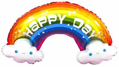 Шар Фигура, Радуга в облаках, Happy Day, 99 см
