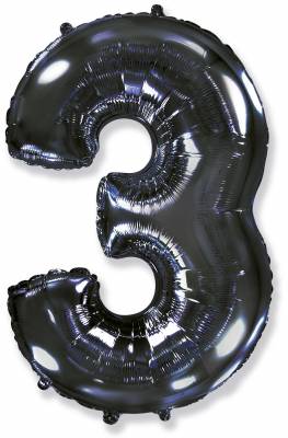 Шар "Цифра 3" Черная, 102 см