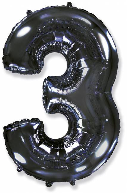 Шар "Цифра 3" Черная, 102 см