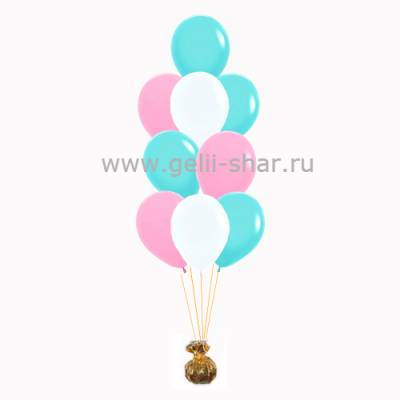 Фонтан из Розовых, Тиффани и Белых шаров