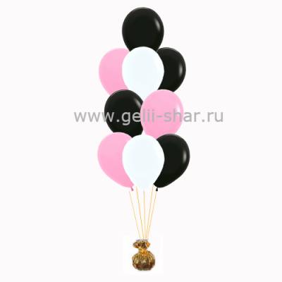 Фонтан из Белых, Розовых и Черных шаров