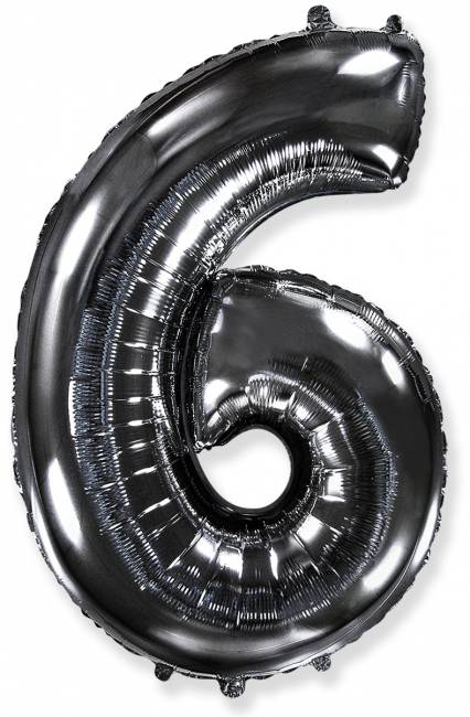 Шар "Цифра 6" Черная, 102 см