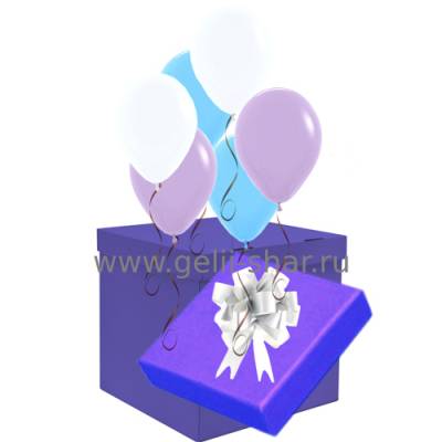 Коробка с Фиолетовыми воздушными шарами