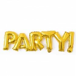 Шар Надпись "Party", Золото, 107 см