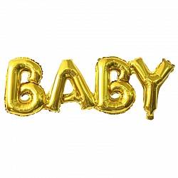  Шар Надпись "Baby", Золото, 81 см
