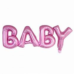 Шар Надпись "Baby", Розовый, 81 см