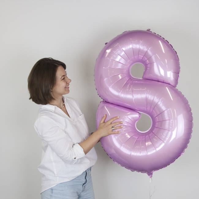 Шар "Цифра 8" Розовая, 102 см