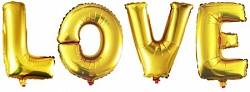 Шар Надпись "LOVE", Золото, 41 см