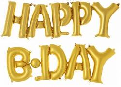 Шар Надпись "Happy B-Day", Золото, 36 см
