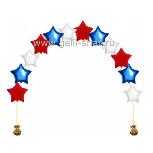 Гирлянда из фольгированных звезд триколор