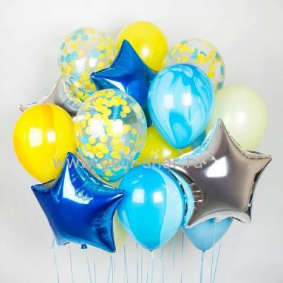 Композиция из шаров Голубой мрамор