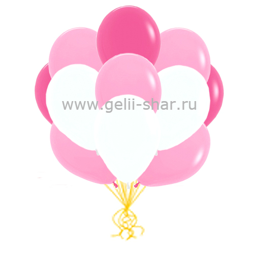 Облако шаров Розовых, Белых и Фуше
