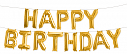 Шар Надпись из букв "Happy Birthday", Золото, 41 см