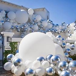  Шар Сфера 3D, Серебро, 51 см