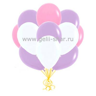 Облако Розовых, Белых и Сиреневых шаров