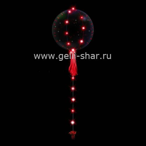 Шар Bubble на красной светодиодной ленте, 61 см