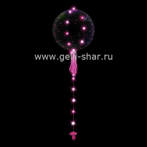 Шар Bubble на розовой светодиодной ленте, 61 см