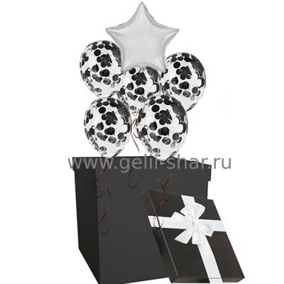Коробка сюрприз с воздушными шарами Конфетти