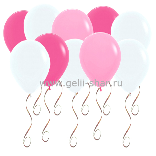 Шары под потолок Белые, Розовые, Фуше