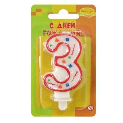 Свеча цифра для торта 3