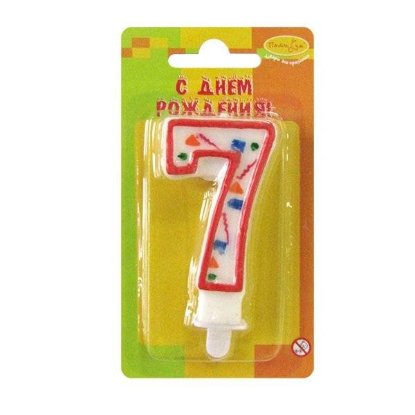 Свеча цифра для торта 7