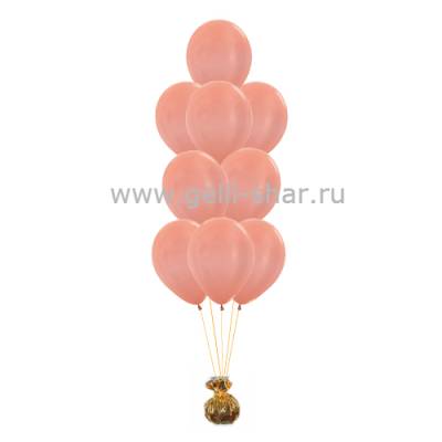 Фонтан из шаров Розовое-Золото Металлик